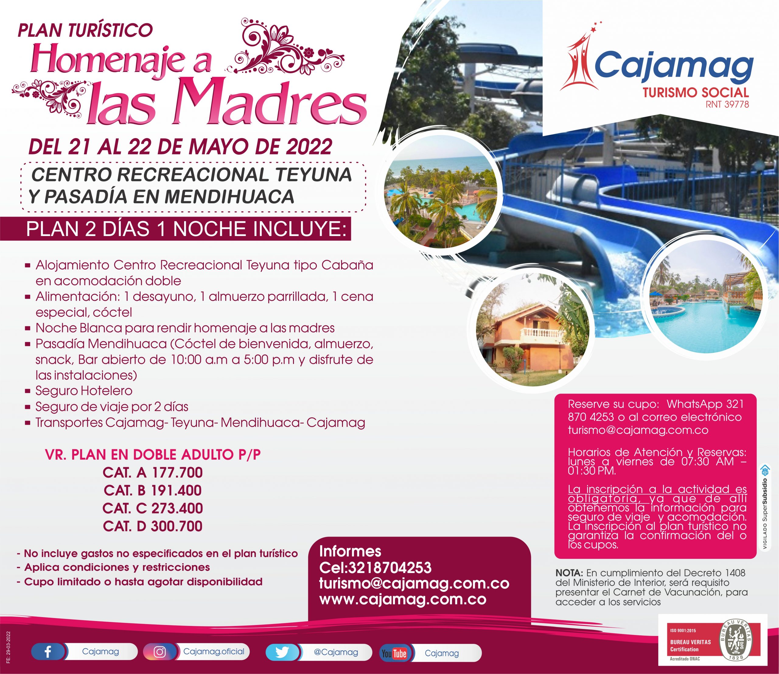 Turismo Social Plan Homenaje A Las Madres Del 21 Al 22 De Mayo2022