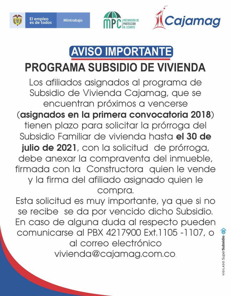 Convocatorias De Subsidio De Vivienda Archives Cajamag